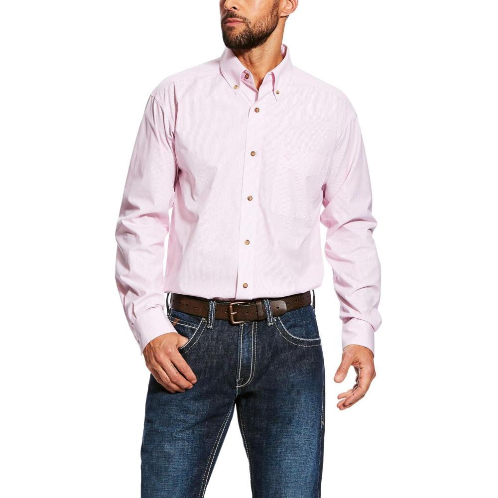 imageARIAT Mens Classic Fit Long Sleeve Button Down ShirtPrism Pink