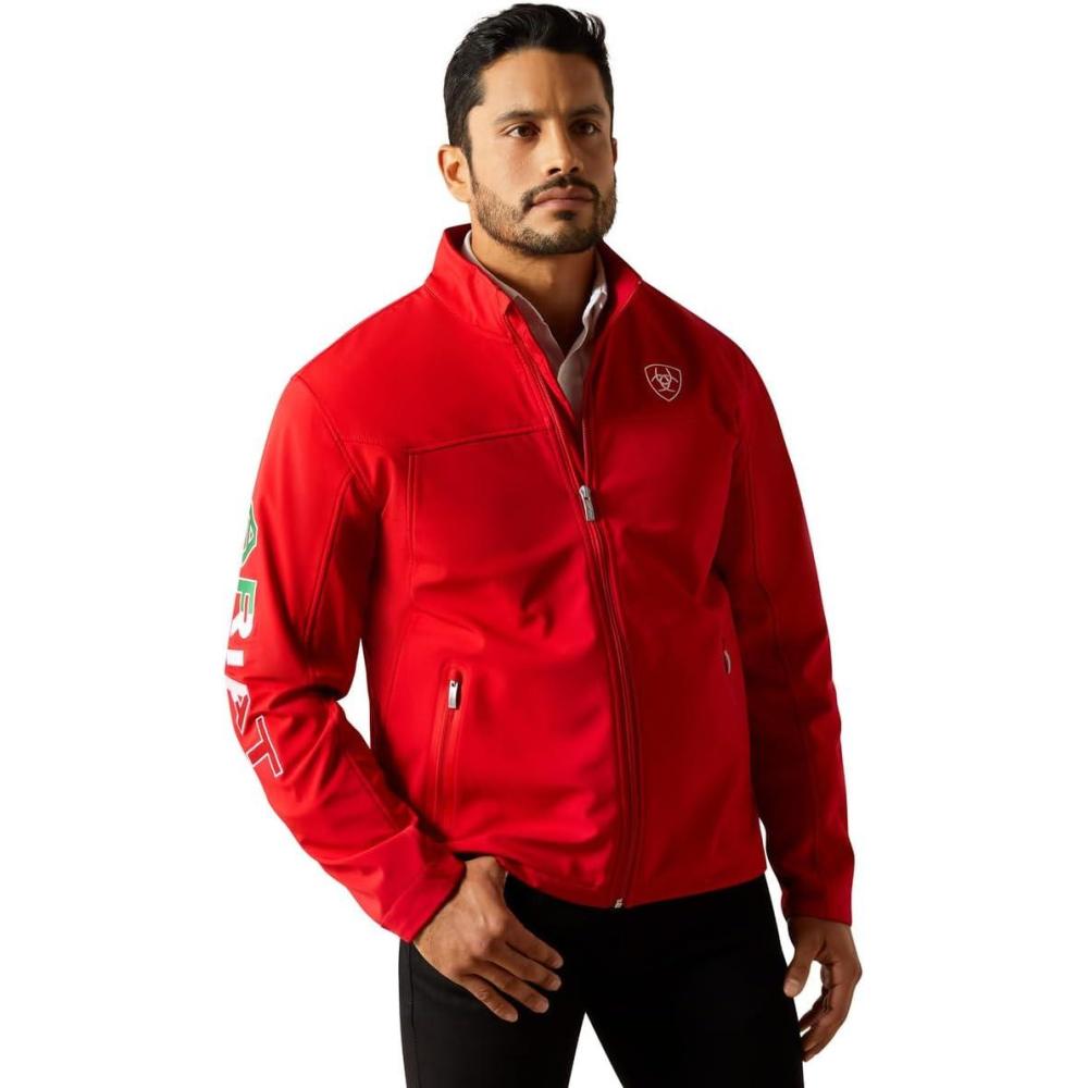 imageARIAT Mens New Team Softshell Mexico Jacket BlackRed