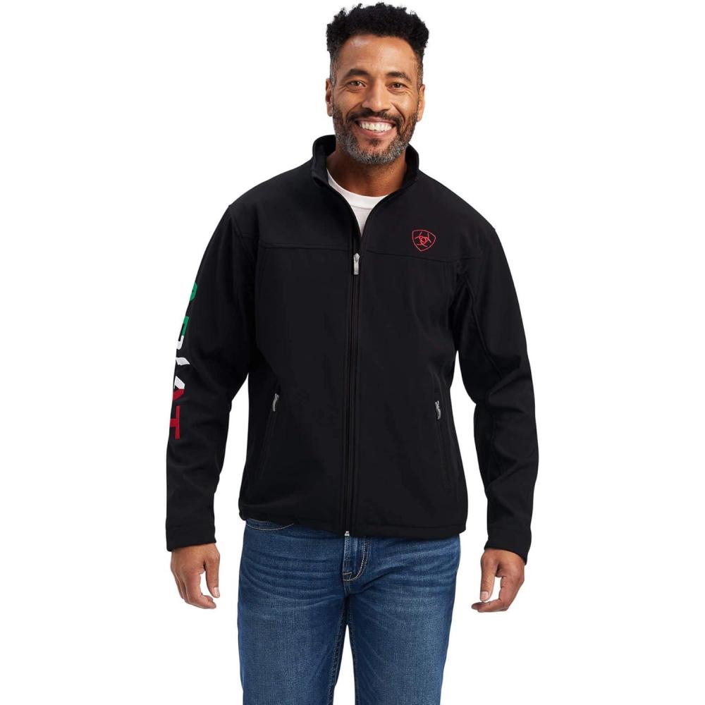 imageARIAT Mens New Team Softshell Mexico Water Resistant JacketMex Black