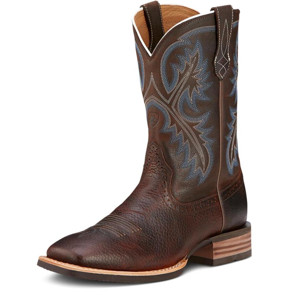 imageARIAT Mens Quickdraw Western Boot Matte Brown Smooth Quill OstrichBrown