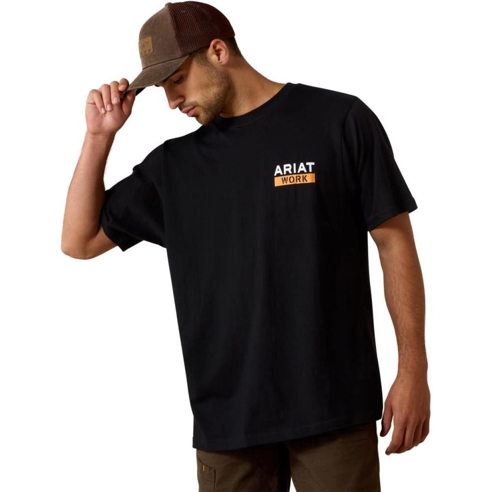 imageARIAT Mens Rebar Cotton Strong Roughneck Graphic TShirtBlack