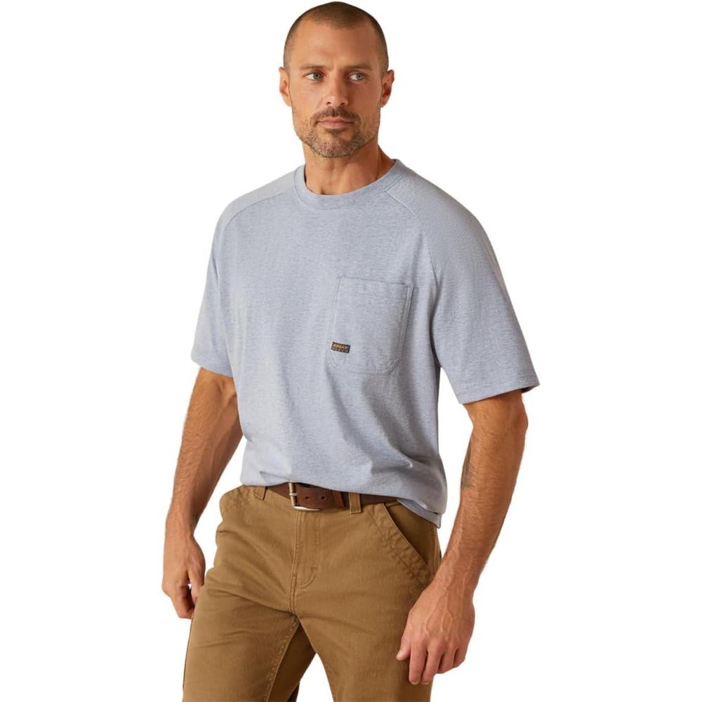 imageARIAT Mens Rebar Cotton Strong TShirtInfinity Heather