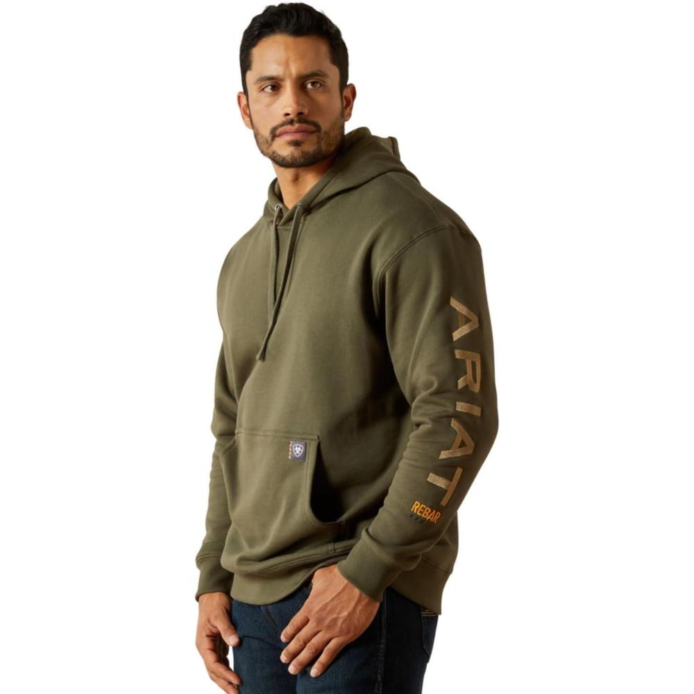 imageARIAT Mens Rebar Graphic HoodieGrape LeafDried Herb
