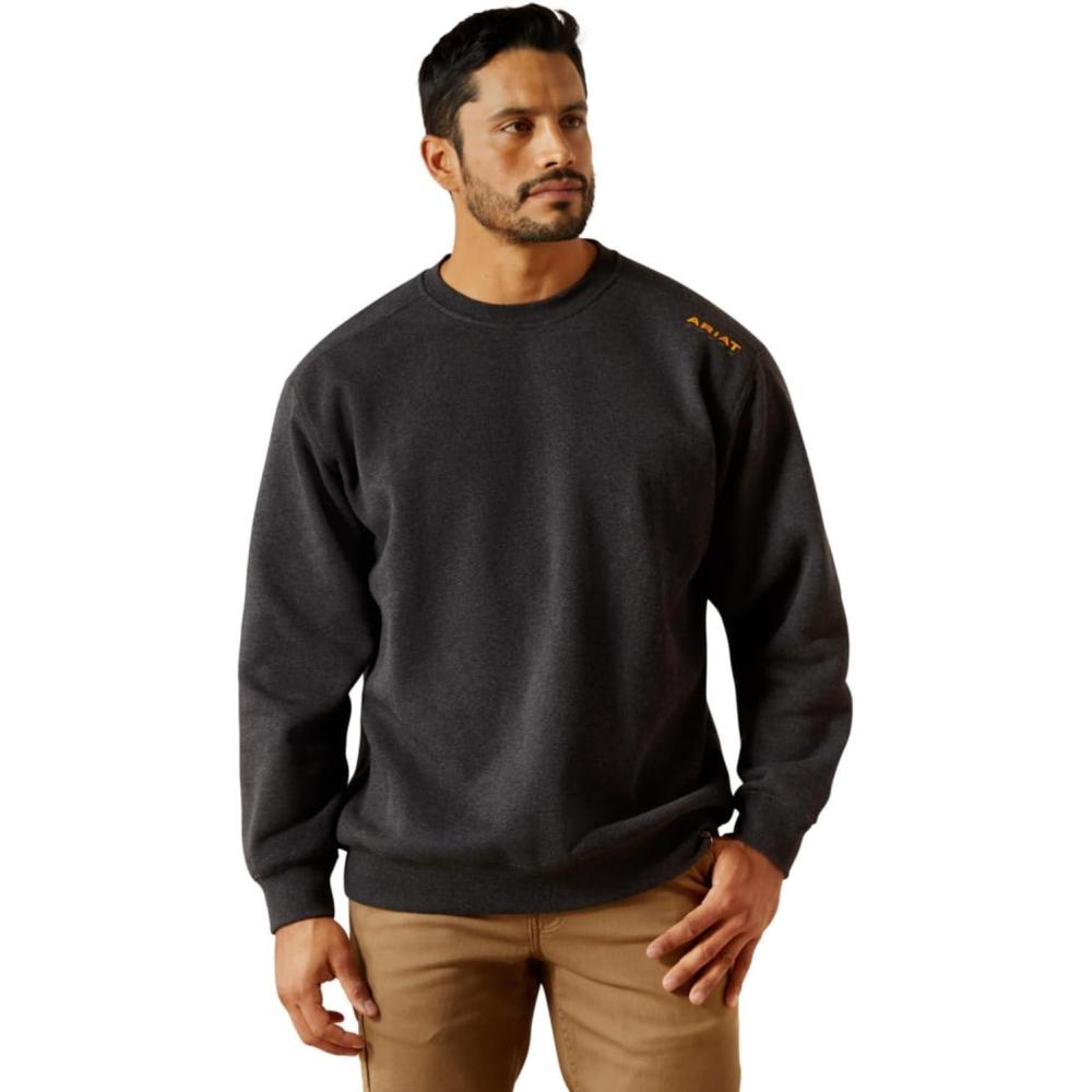 imageARIAT Mens Rebar Lightweight SweatshirtCharcoal Heather