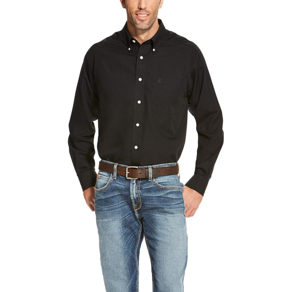 imageARIAT Mens Wrinkle Free Solid ShirtBlack
