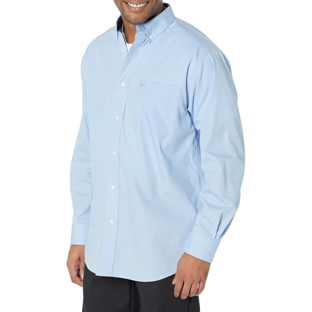 imageARIAT Mens Wrinkle Free Solid ShirtBlue