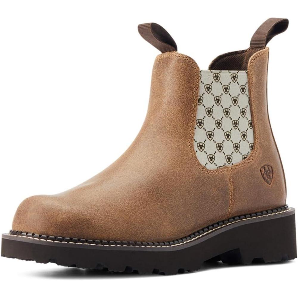 imageARIAT Womens Fatbaby Twin Gore Western BootAntique Mocha Suede