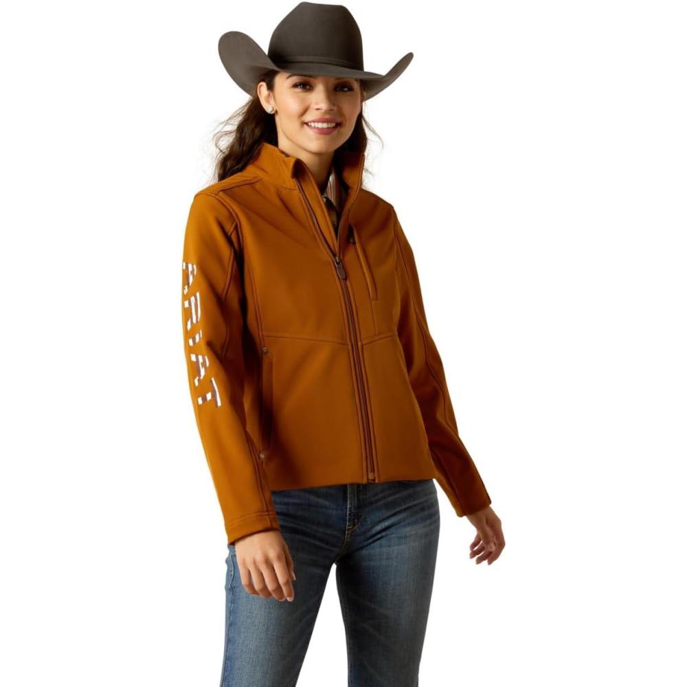 imageARIAT Womens New Team Softshell Jacket BlackChestnut Horse