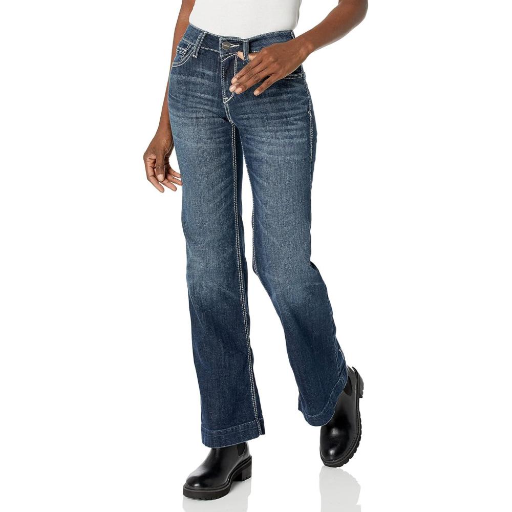 imageARIAT Womens Trouser Perfect Rise Aisha Wide Leg JeanBlue