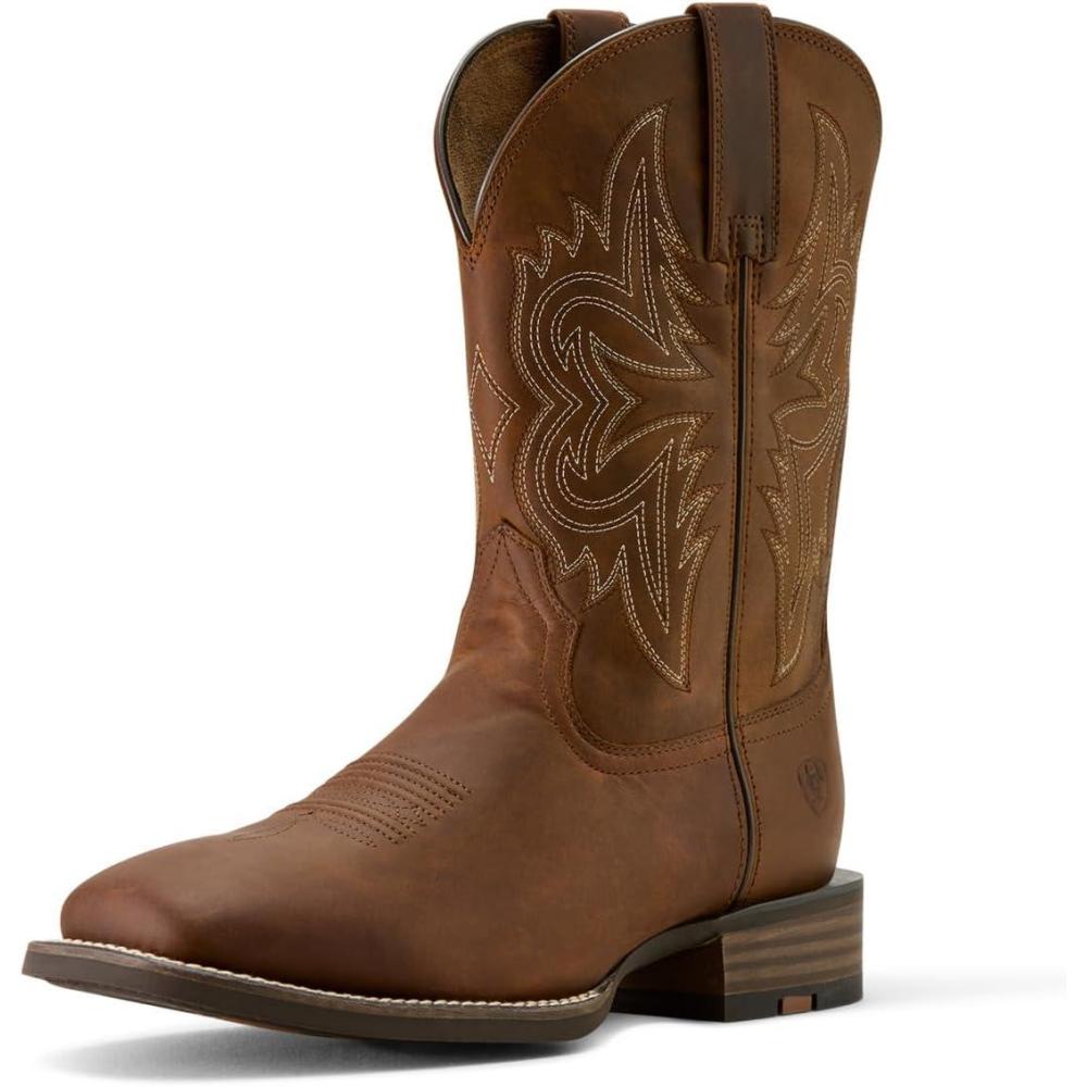 imageARIAT mens Western Big Rig Wide Square Toe Cowboy BootDistressed Brown