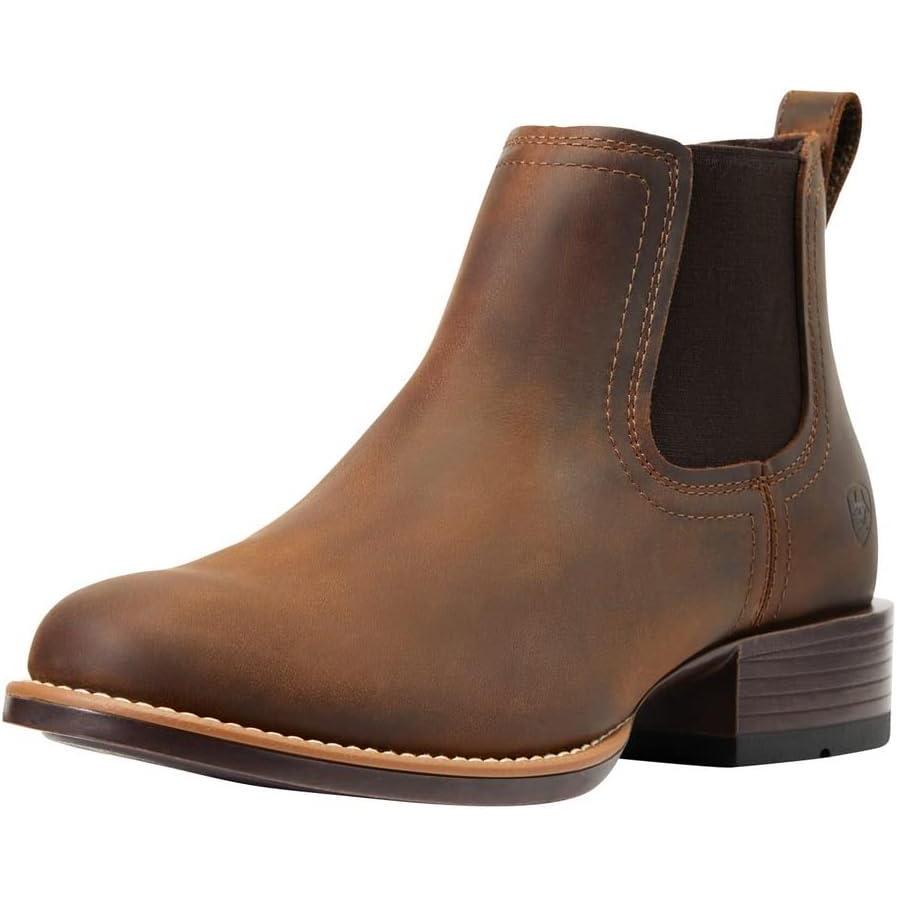 imageARIAT unisexchild Booker Ultra Round Toe Western BootDistressed Brown