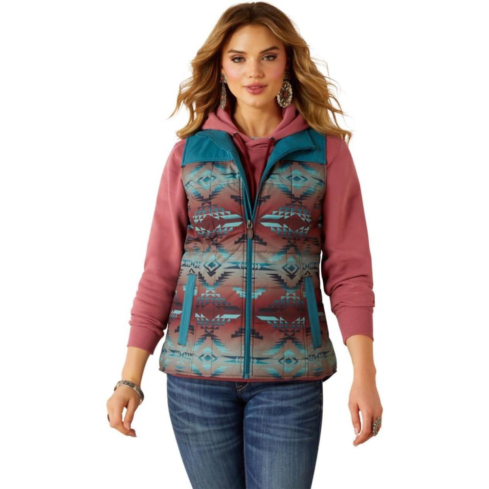 imageARIAT womens Crius Insulated VestDragonflyInez Blanket Print