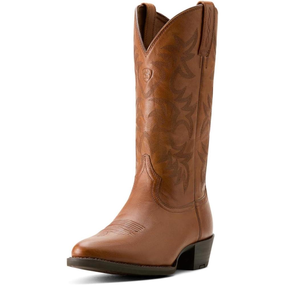 imageAriat Heritage Round Toe Western Boots  Mens Round Toe Cowboy BootCognac