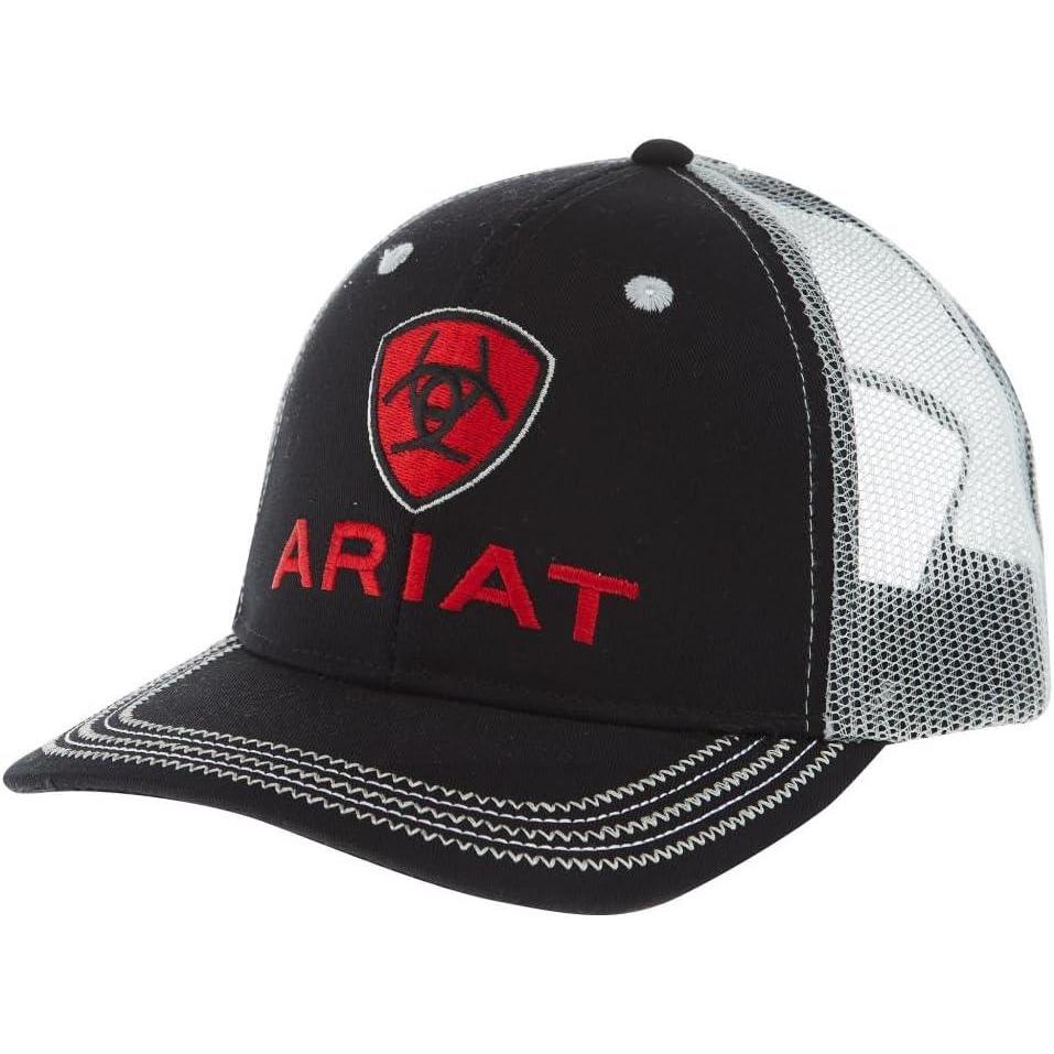imageAriat Mens Black Red Gray Mesh HatBlackGray
