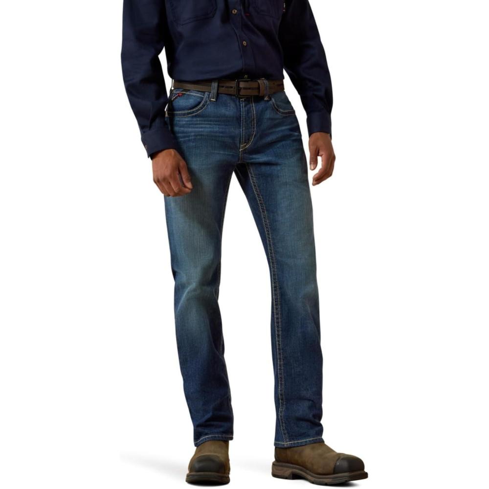 imageAriat Mens Flame Resistant M5 Straight DuraStretch Truckee Stackable Straight Leg JeanRyley
