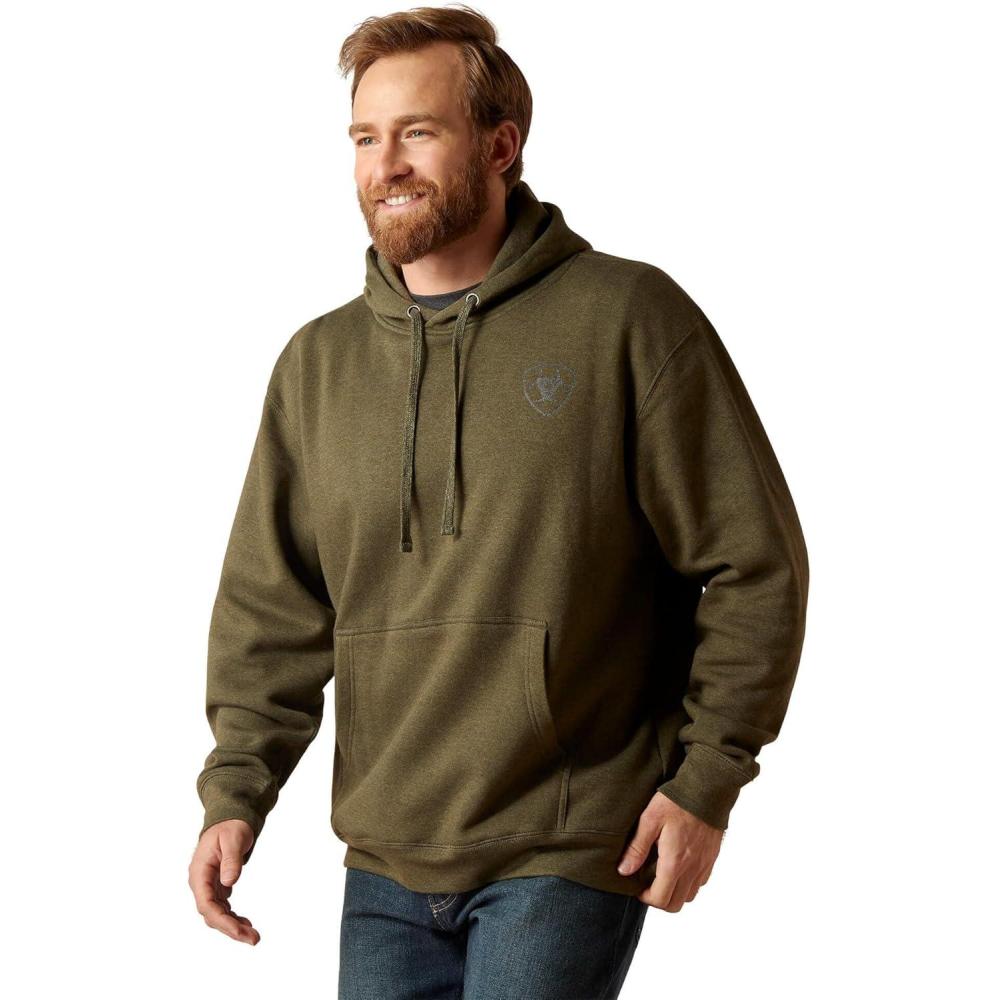 imageAriat Mens Hooded SweatshirtFaded Brine Olive Heather
