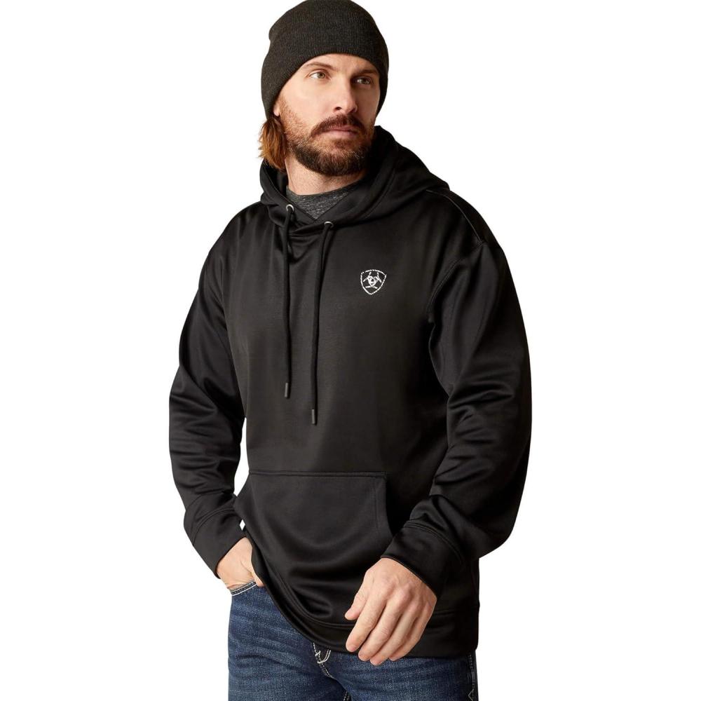 imageAriat Mens Hooded SweatshirtLogo Tek Fleece Black