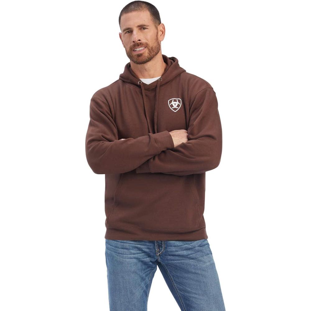 imageAriat Mens Hooded SweatshirtSouthwest Leather Chestnut