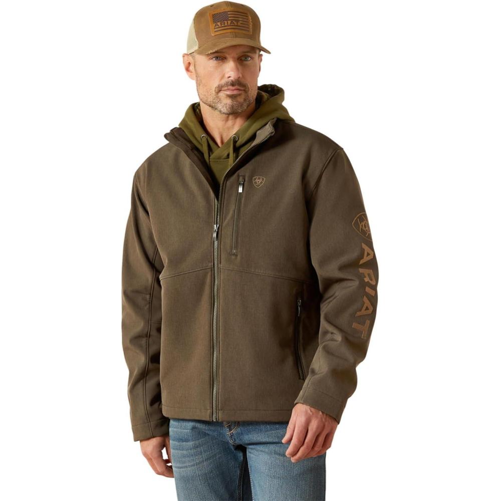 imageAriat Mens Logo Softshell JacketEarth Green Heather