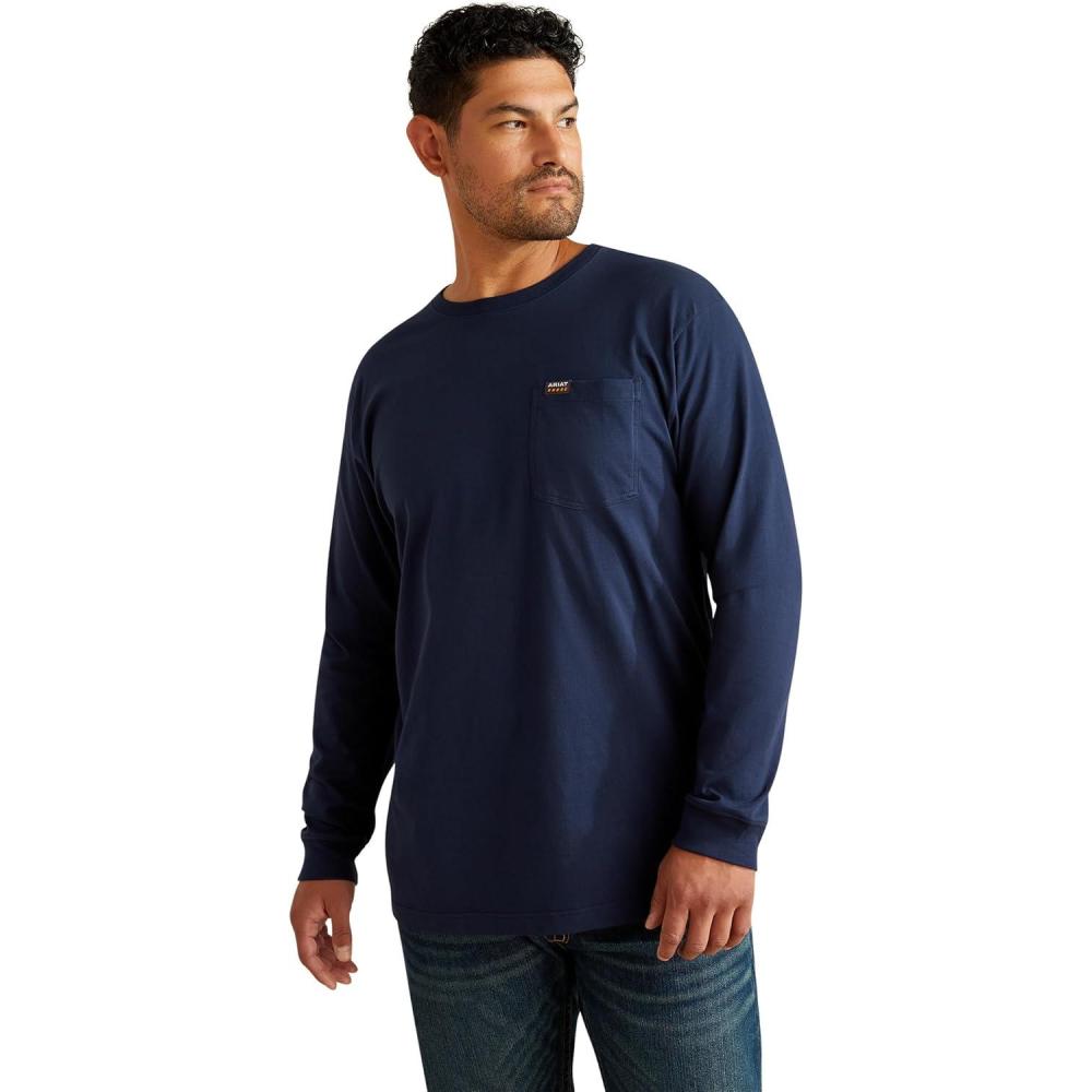 imageAriat Mens Rebar Cotton Strong Standard Pocket TShirtNavy