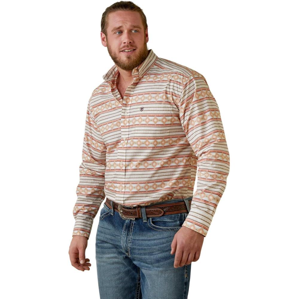 imageAriat Mens Wrinkle Free Kaiser Classic Fit Button Down Darkest IndigoOrange