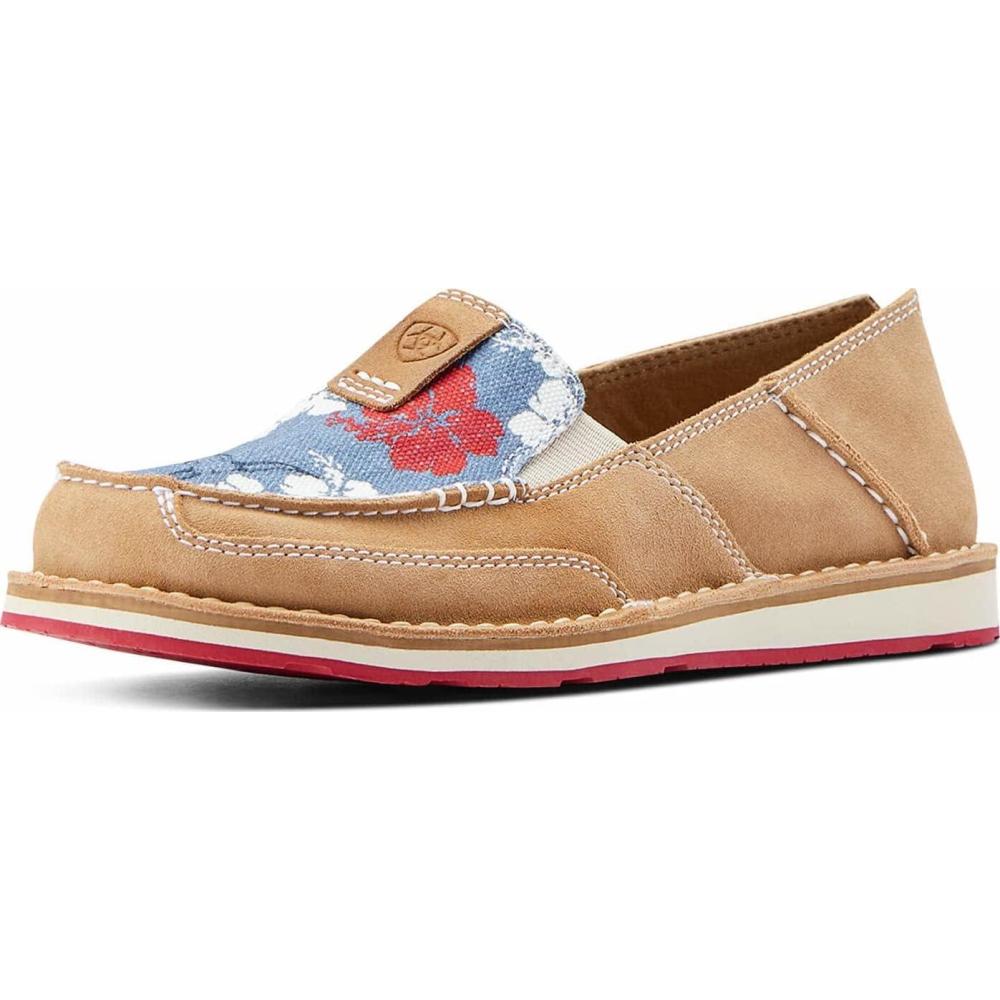 imageAriat Womens Cruiser Casual ShoeWalnutRed White and Blue Pareau Prin