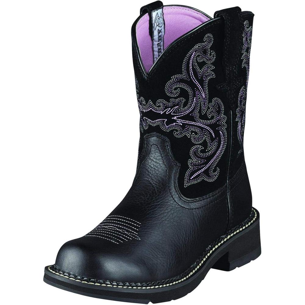 imageAriat Womens Fatbaby Western BootBlack Deertan