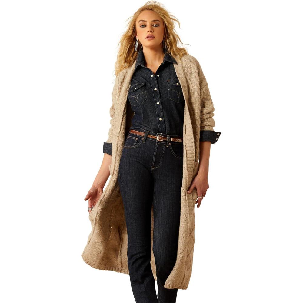 imageAriat Womens Yellowstone Cozy Fair CardiganOatmeal