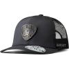imageARIAT Mens Metal Shield Trucker Cap with Snapback ClosureBlack