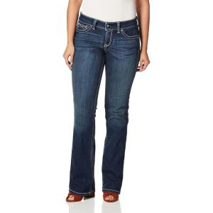 ARIAT Female R.E.A.L. Mid Rise Stretch Ivy Stackable Straight Leg Jean(Blackstone)