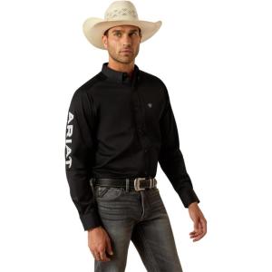 ARIAT Male Team Logo Twill Classic Fit Shirt Sea Scape USA 3X-Large(Black/Grey)