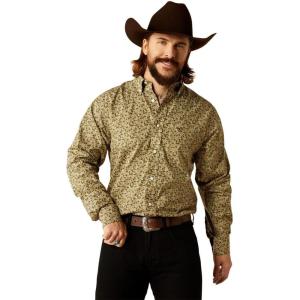 ARIAT Male Team Logo Twill Classic Fit Shirt Sea Scape USA 3X-Large(Green)