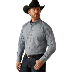 ARIAT Male Team Logo Twill Classic Fit Shirt Sea Scape USA 3X-Large(Light Blue)