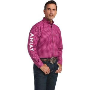 ARIAT Male Team Logo Twill Classic Fit Shirt Sea Scape USA 3X-Large(Tarleton Imperial Violet)