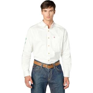 ARIAT Male Team Logo Twill Classic Fit Shirt Sea Scape USA 3X-Large(White Mexico)