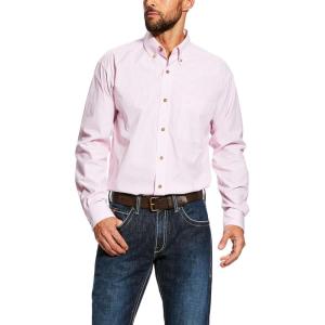 ARIAT Men’s Classic Fit Long Sleeve Button Down Shirt(Prism Pink)