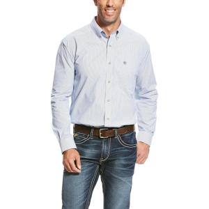 ARIAT Men’s Classic Fit Long Sleeve Button Down Shirt(True Blue)