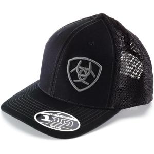 ARIAT Men’s Flexfit 110 Mesh Cap, Adjustable Classic Cap for All-Day Comfort(Black)
