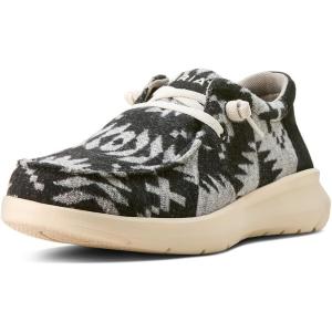 ARIAT Men’s Hilo Stretch Sneaker(Black & White Flannel Blanket/Black Suede)