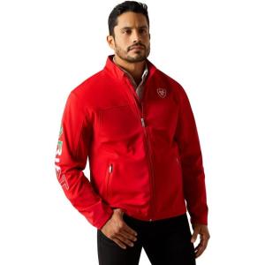 ARIAT Men’s New Team Softshell Mexico Jacket, Black(Red)