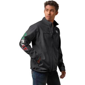 ARIAT Men’s New Team Softshell Mexico Water Resistant Jacket(Charcoal)