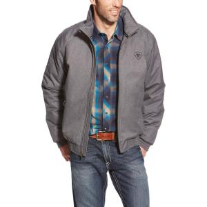 ARIAT Men’s New Team Softshell Mexico Water Resistant Jacket(Charcoal Heather)