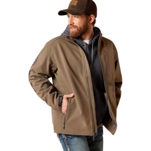 ARIAT Men’s Patriot Water Resistant Softshell Jacket, Charcoal(Banyan Bark)