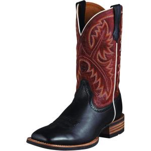 ARIAT Men’s Quickdraw Western Boot, Matte Brown Smooth Quill Ostrich(Black Deertan/Washed Adobe)