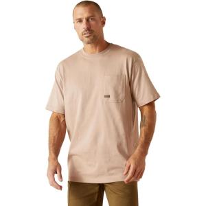ARIAT Mens Rebar Cotton Strong T-Shirt(Bark)