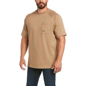 ARIAT Mens Rebar Cotton Strong T-Shirt(Khaki)