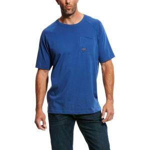 ARIAT Mens Rebar Cotton Strong T-Shirt(Metal Blue)
