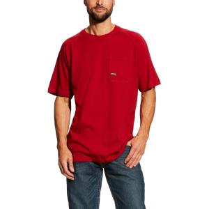 ARIAT Mens Rebar Cotton Strong T-Shirt(Rio Red)