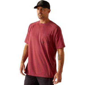 ARIAT Mens Rebar Cotton Strong T-Shirt(Roan Rouge Heather)