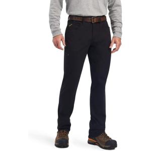 ARIAT Men’s Rebar M4 Relaxed Durastretch Made Tough Stackable Straight Leg Pant(Black)